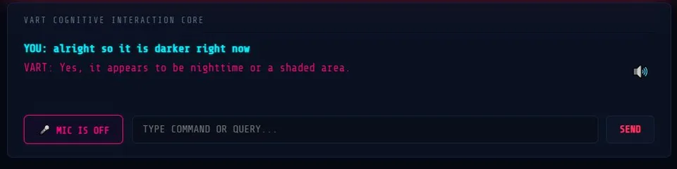 VART voice and text interaction panel